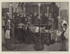 The Late Cardinal Newman, Lying in State in the Chapel of the Oratory, Birmingham